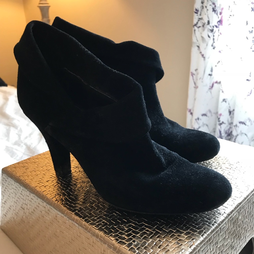 Black suede booties